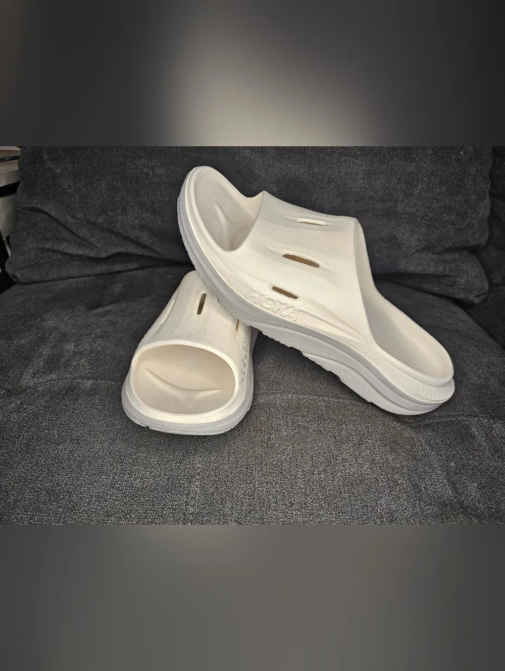 HOKA Men's White Slide Sandals - Lightweight Comfort